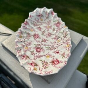 Vintage Copeland Spode Rosebud Chintz pattern serving dish